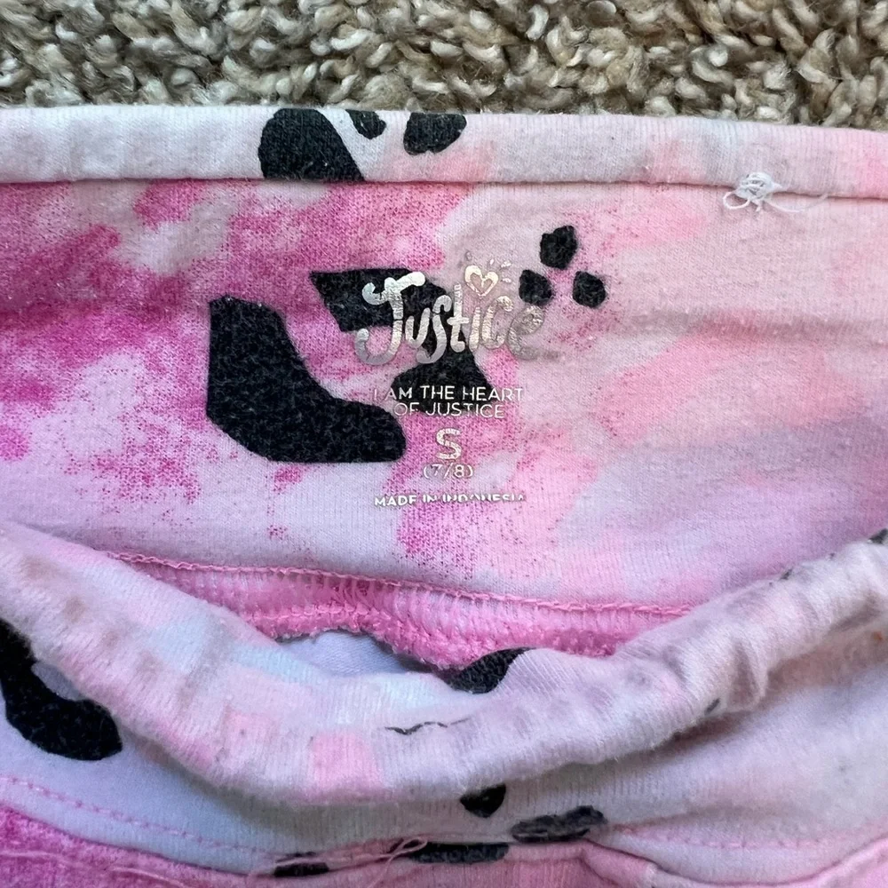 Justice Pink and Black Leggings